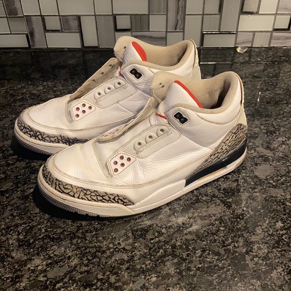 Jordan Shoes | Jordan 3 White Cement Beaters | Poshmark